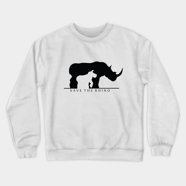 Save The Rhino Crewneck Sweatshirt by SakuraDragon